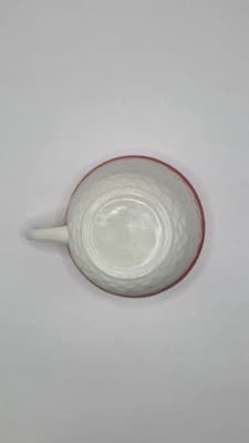 Vintage Fire King Fish Scale Vitrock Cup And Saucer Red - Thumbnail 5