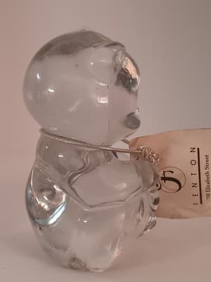 Vintage Fenton Glass December Birthday Bear Paper Weight Hand Made With Tags - Thumbnail 6