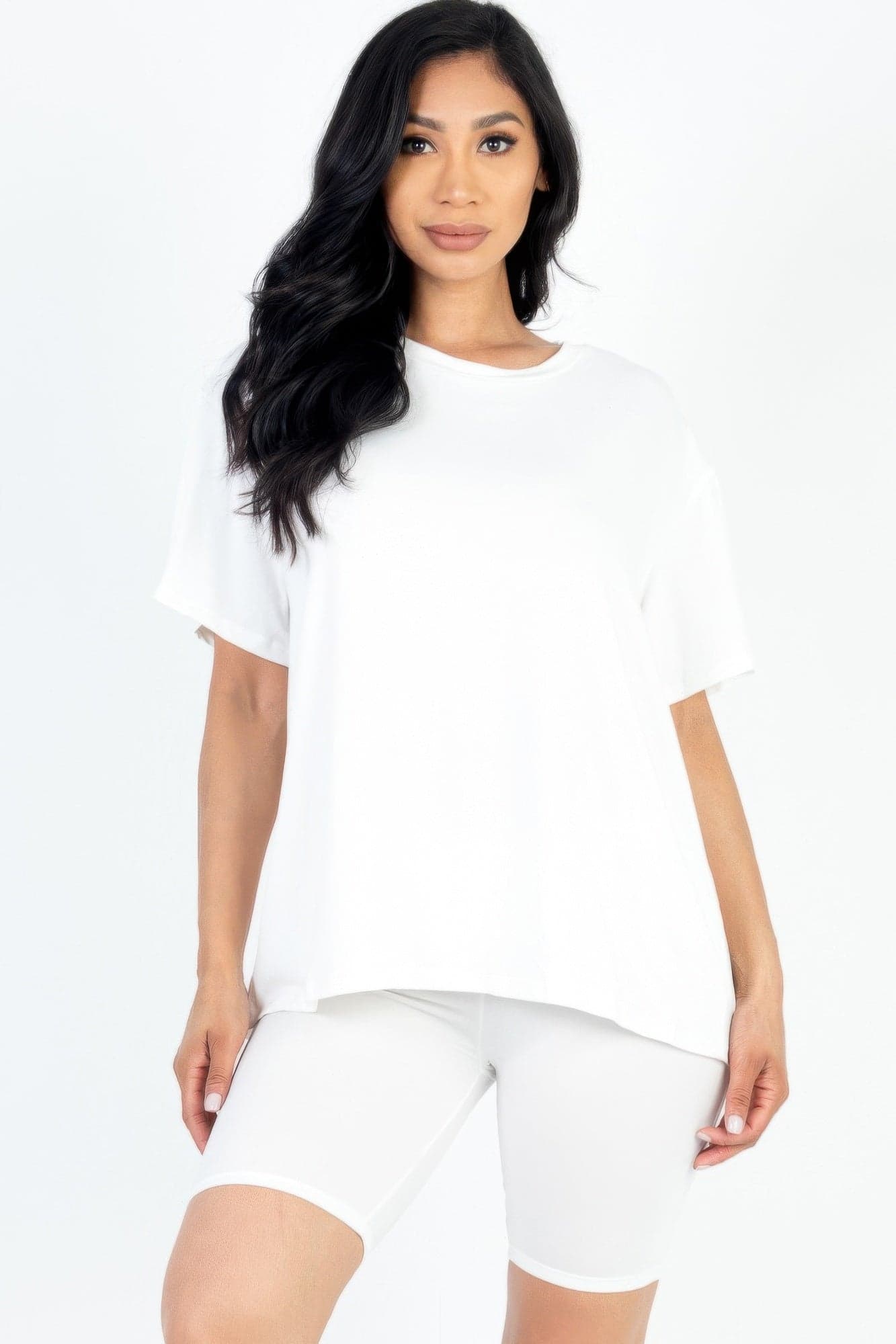 Loose Fit Top & Biker Shorts Set - Mango / L - Thumbnail 2