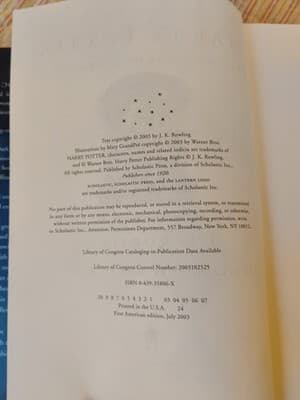 Harry Potter And the Order...1st USA printing, Rare Error Ltr Corrected P683-684 - Thumbnail 6