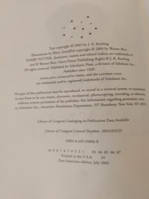 Harry Potter And the Order...1st USA printing, Rare Error Ltr Corrected P683-684 - Thumbnail 5