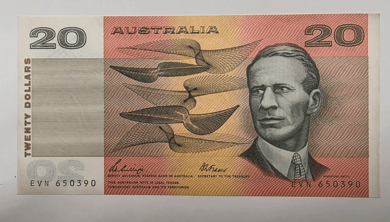 1989 Australia 20 Dollars Paper Banknote Phillips Fraser Deputy Governor EVN UNC - Thumbnail 2