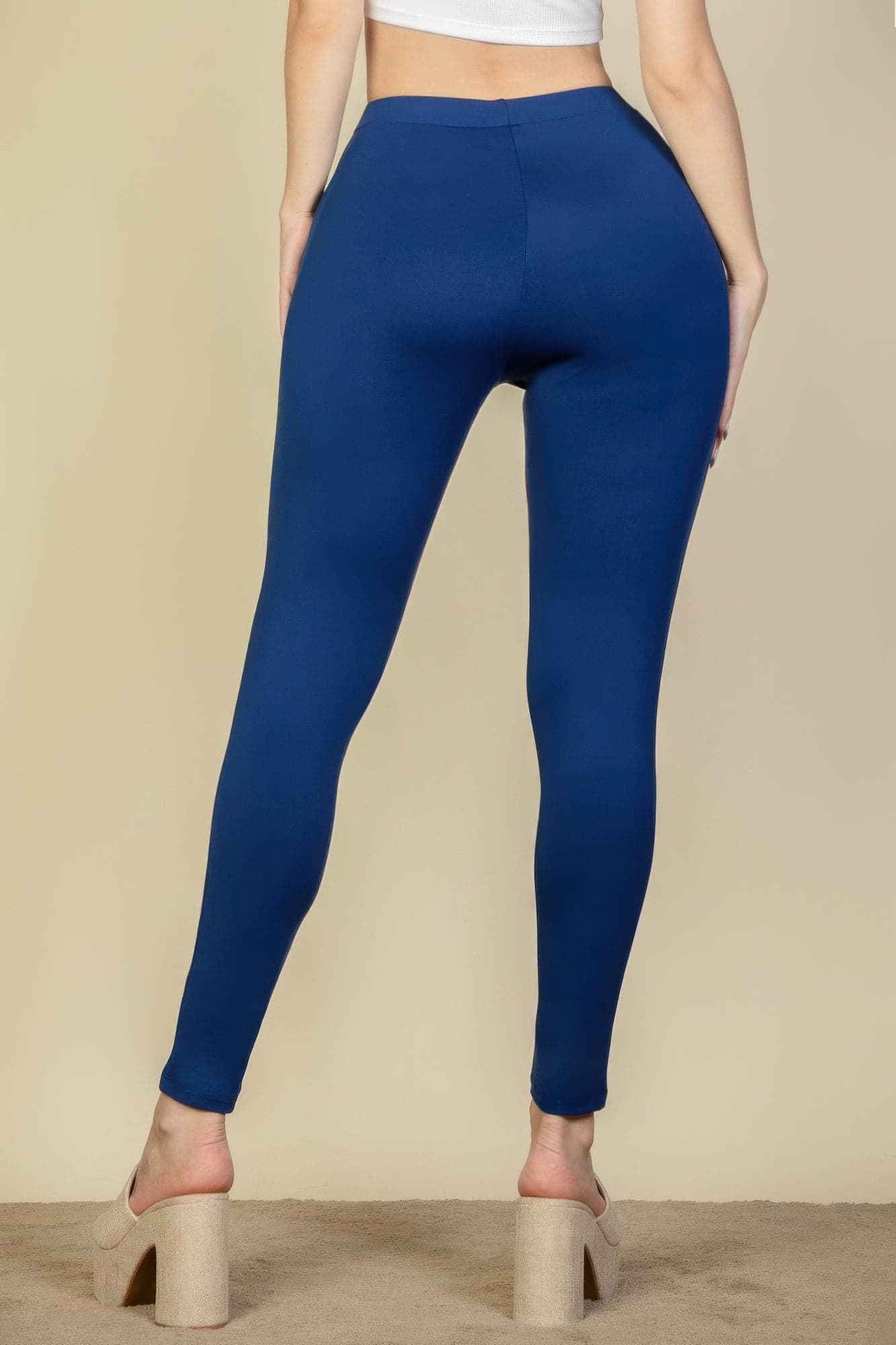 Solid High Waist Legging - White / S - Thumbnail 7