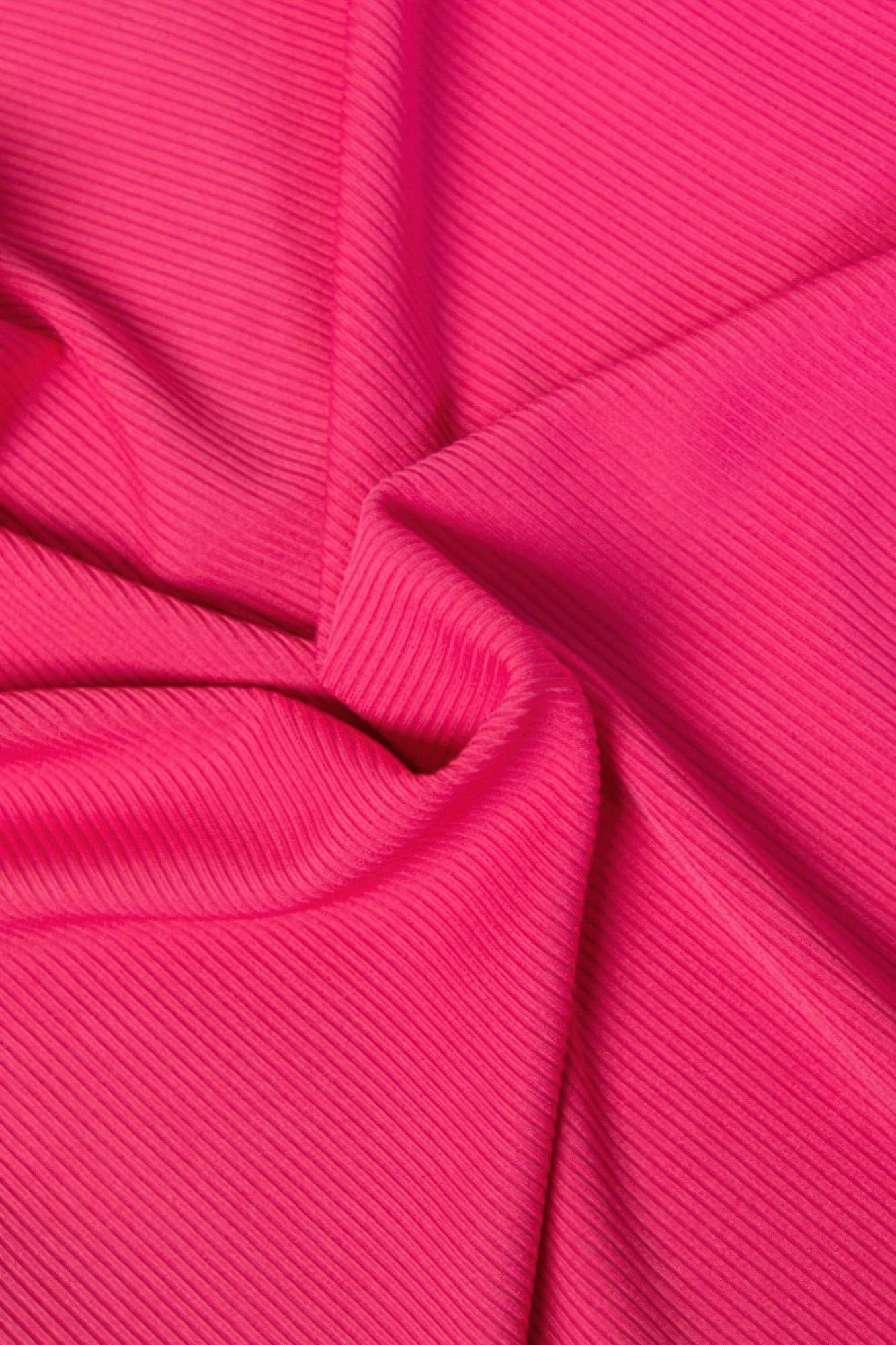 Ribbed Knit Cut Out One Shoulder Bodysuit - Fuchsia / M - Thumbnail 9