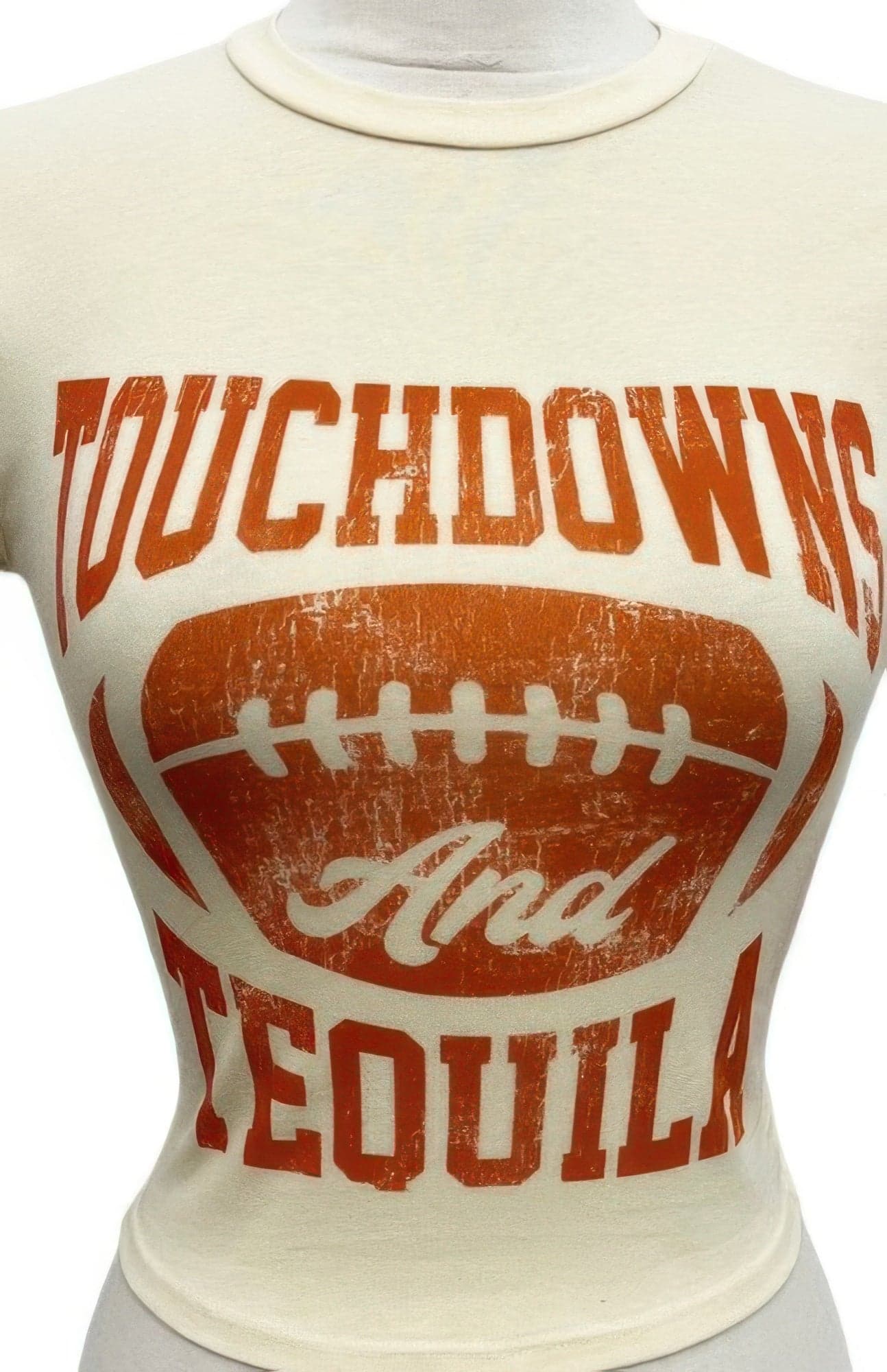 Touchdowns & Tequila Graphic Crop Tee - M - Thumbnail 2