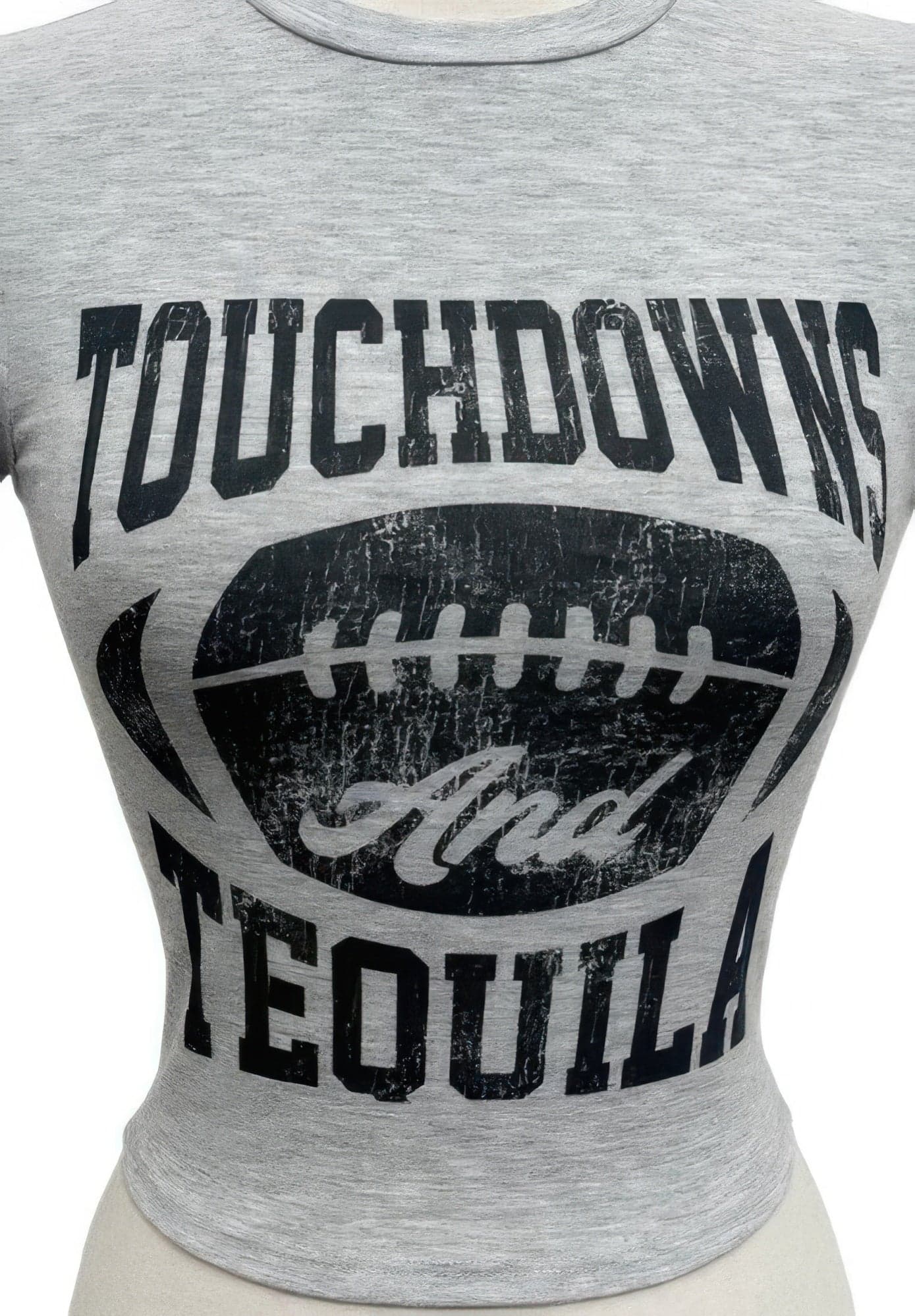 Touchdowns & Tequila Graphic Crop Tee - L - Thumbnail 2
