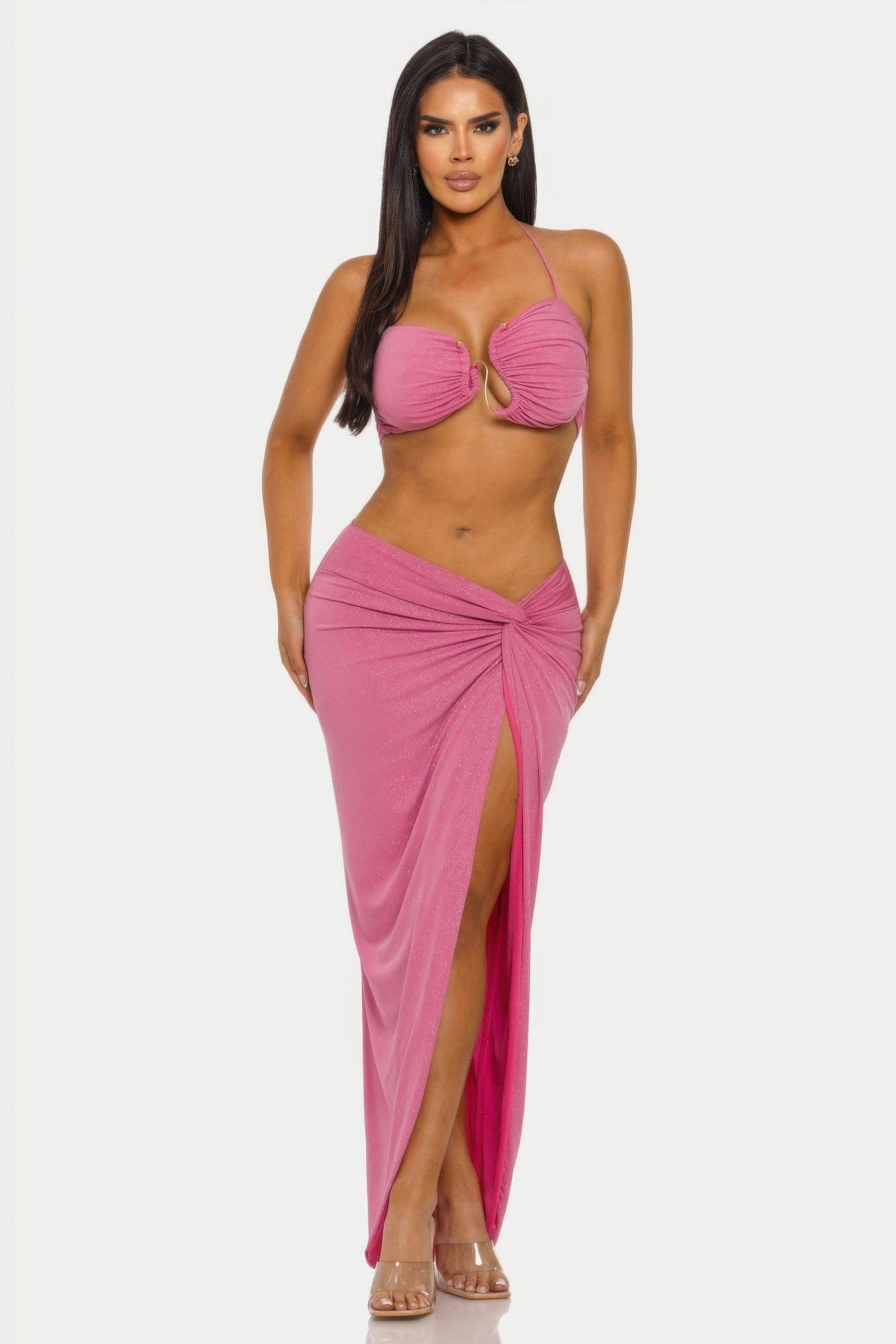Twist & Dazzle Two-piece Set - Deep pink / M - Thumbnail 5