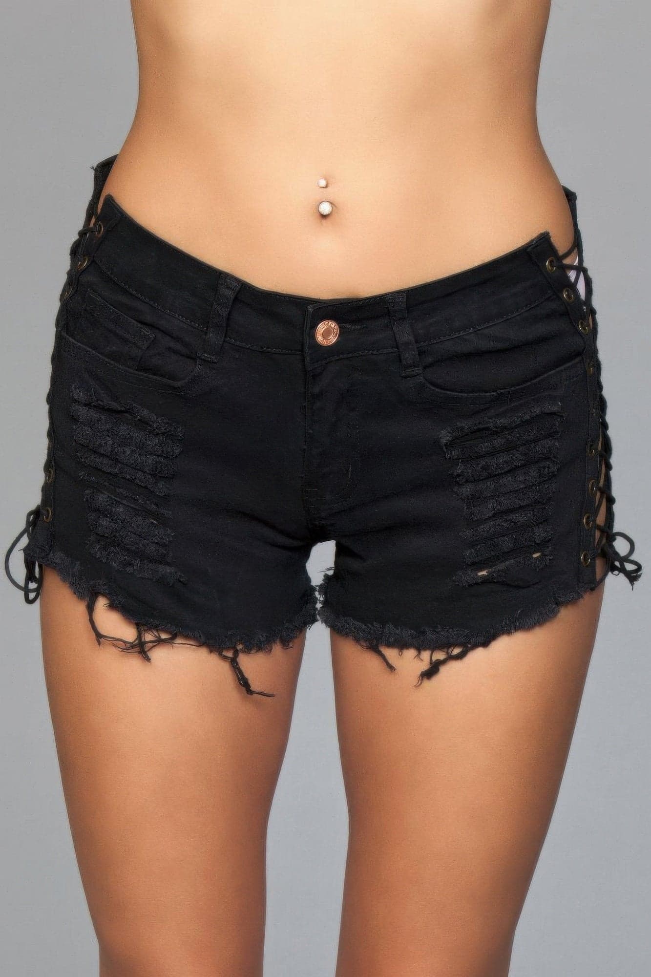 Looped In Distressed Shorts - White / M - Thumbnail 4