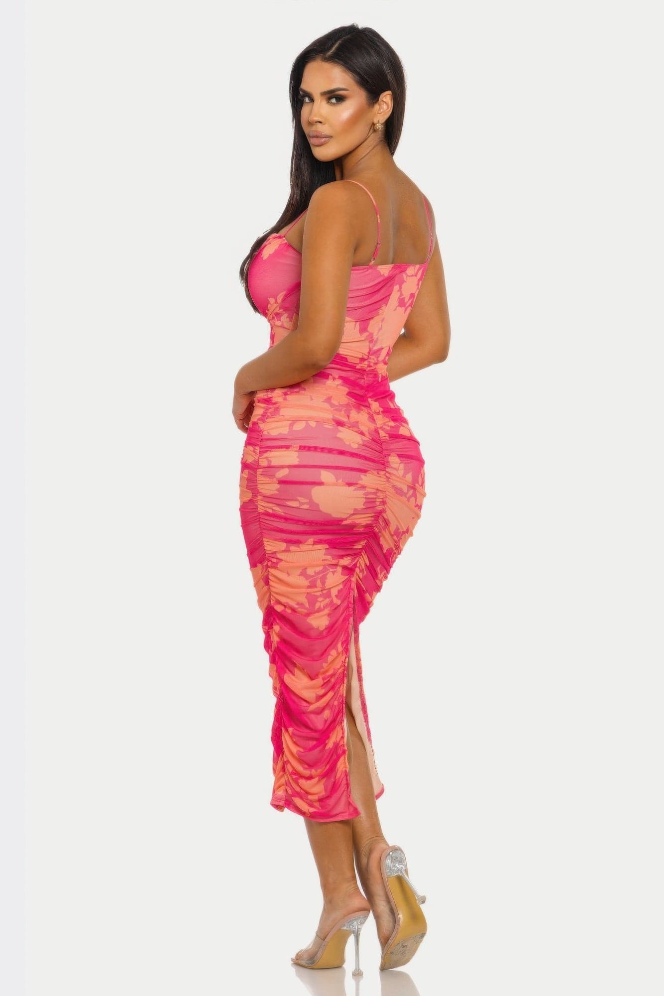 Sunset Bloom Mesh Dress - S - Thumbnail 4