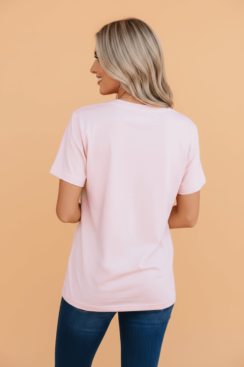 PRAY Sequin Leopard Short Sleeve Graphic Tee - Pink / S - Thumbnail 2