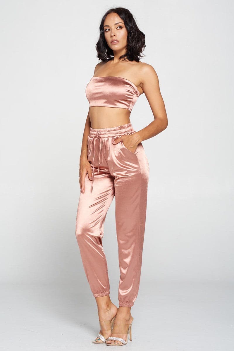 Tube Top Pant Set - Black / L - Thumbnail 5