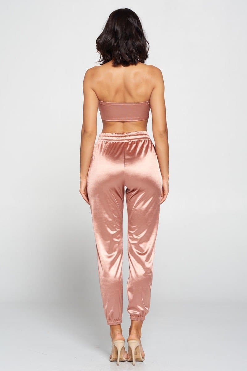 Tube Top Pant Set - Mauve / L - Thumbnail 7