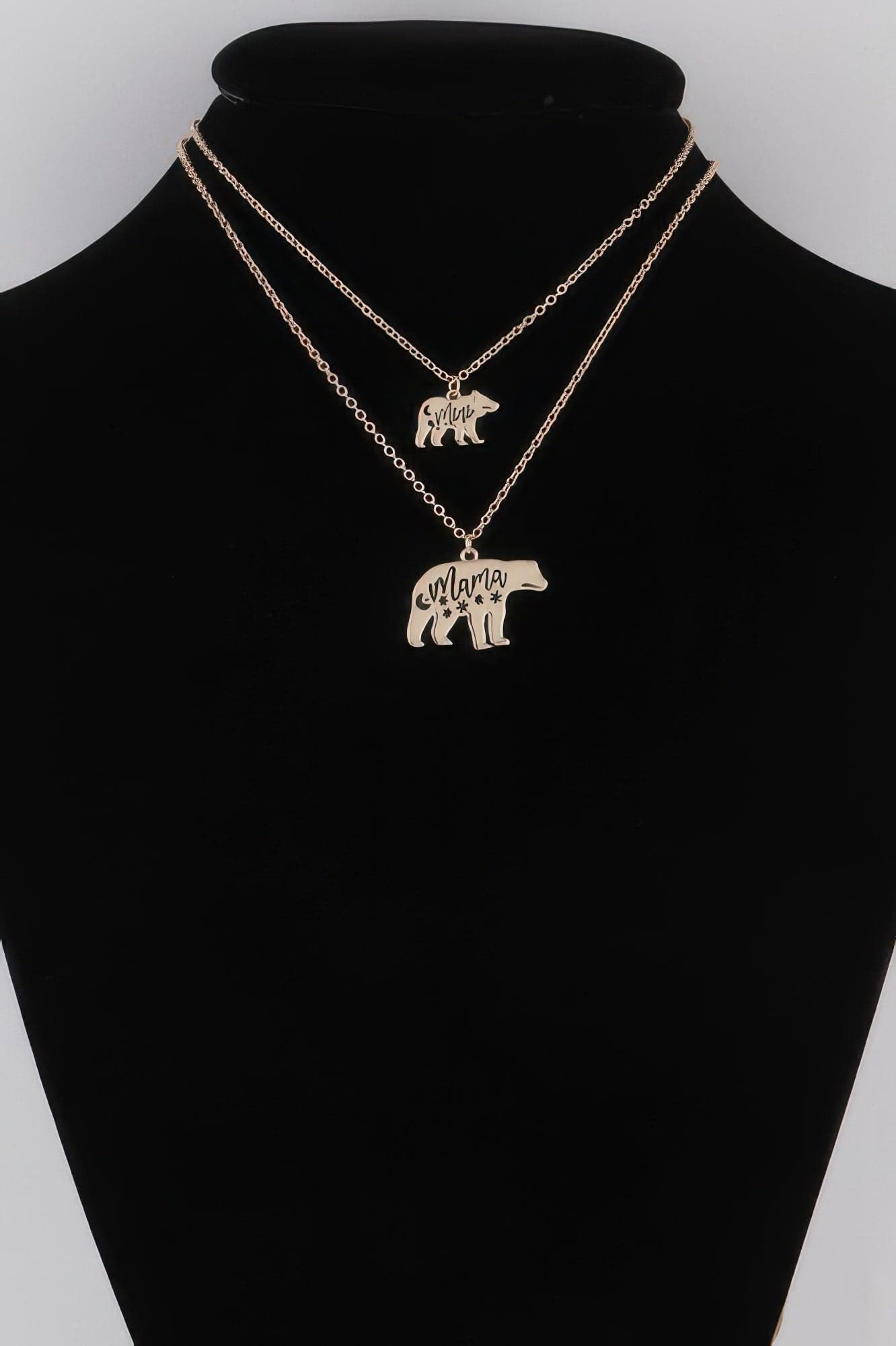 Mini N Mama Bear Necklace - Gold