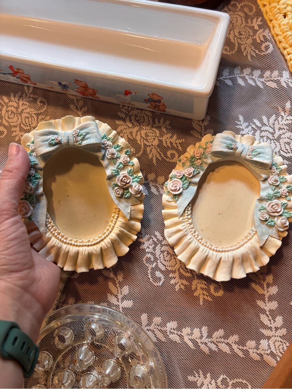 Bow frame Decorative Cream and Pastel Blue - Thumbnail 2