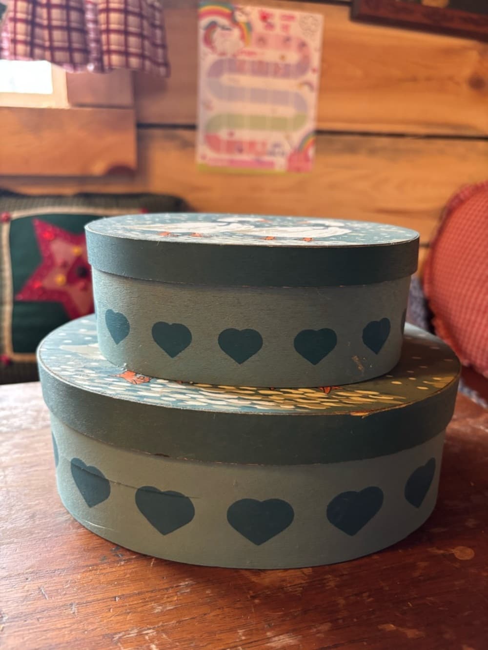 Blue Duck-Illustrated Decorative Round Nesting Boxes - Home Accents - Thumbnail 2