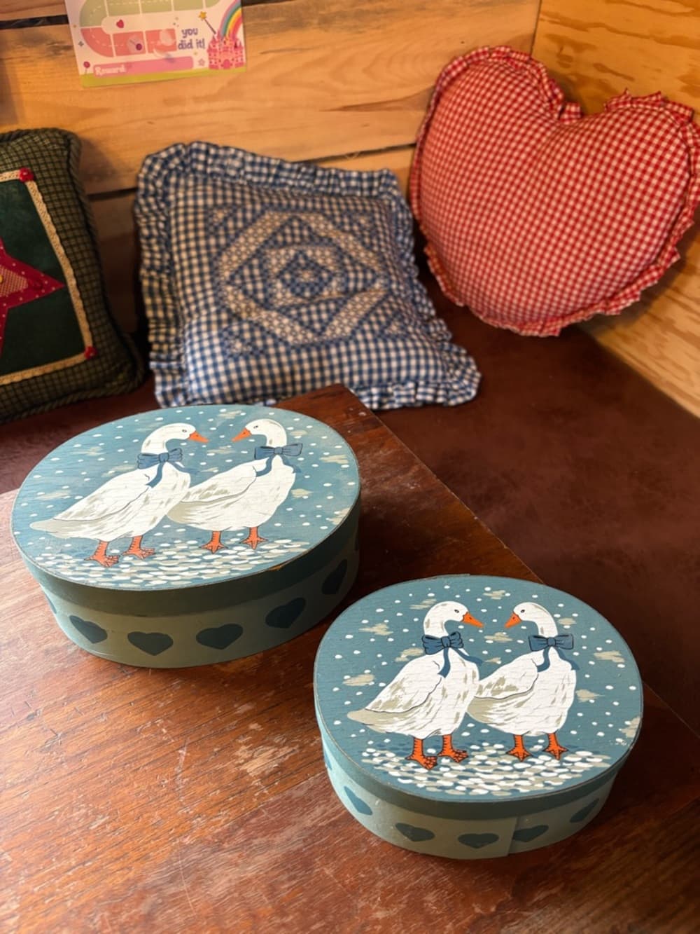 Blue Duck-Illustrated Decorative Round Nesting Boxes - Home Accents - Thumbnail 3