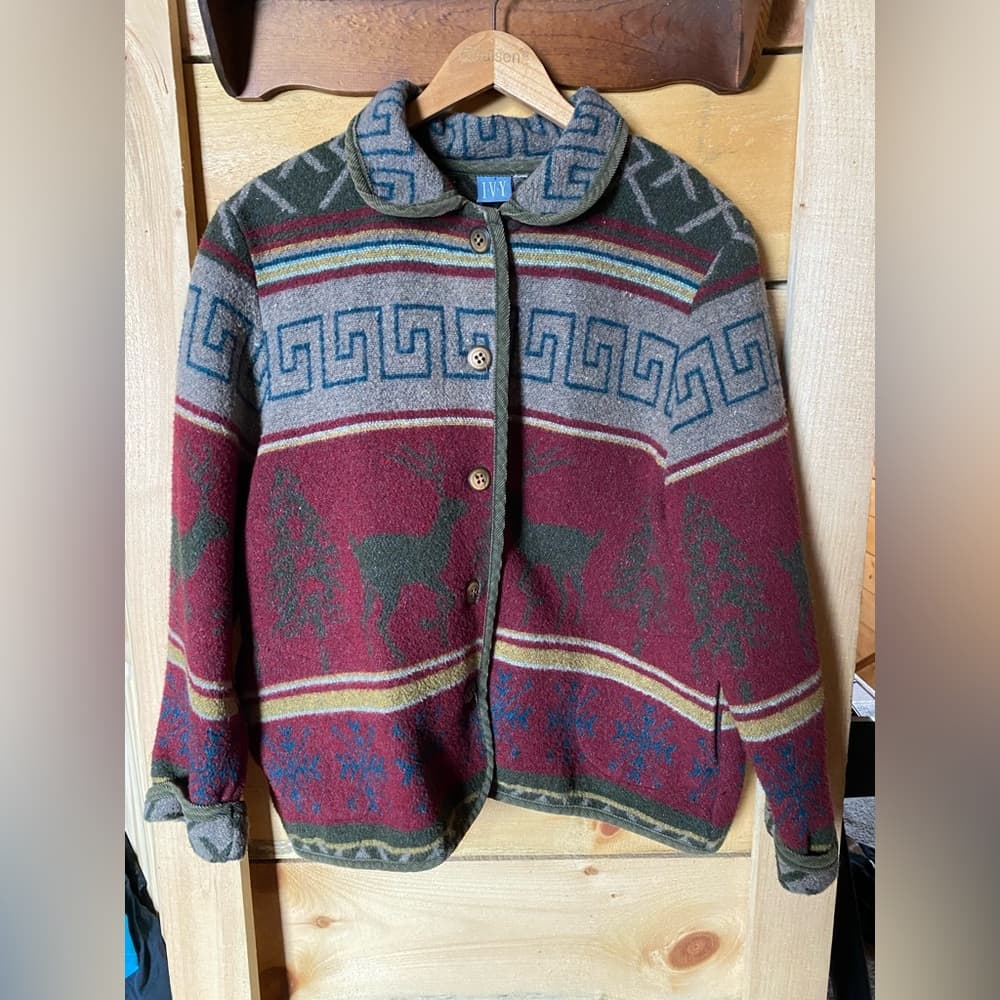 Vintage IVY Holiday blanket wool blend coat jacket size Extra large - Thumbnail 3