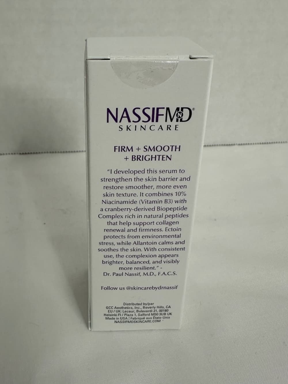 NIB NassifMD Niacinamide Biopetide Serum 10% Niacinamide 30ml Firm Smooth Luxury - Thumbnail 3