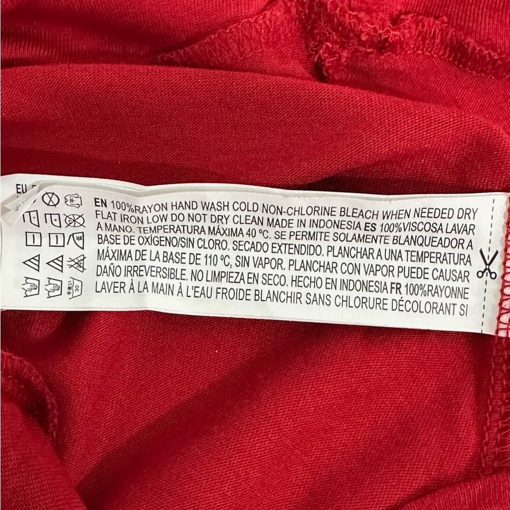 Forever 21 Red Flowy Maxi Skirt Rayon High Waist Size Medium Travel Resortwear - Thumbnail 6