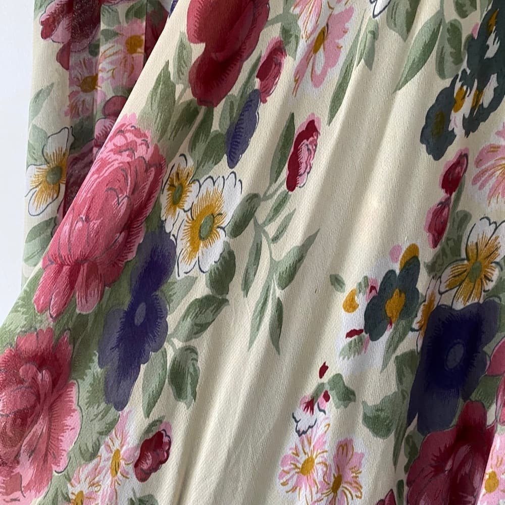 Modest Floral Vintage Reversible Cottagecore Maxi Skirt - see listing about size - Thumbnail 4