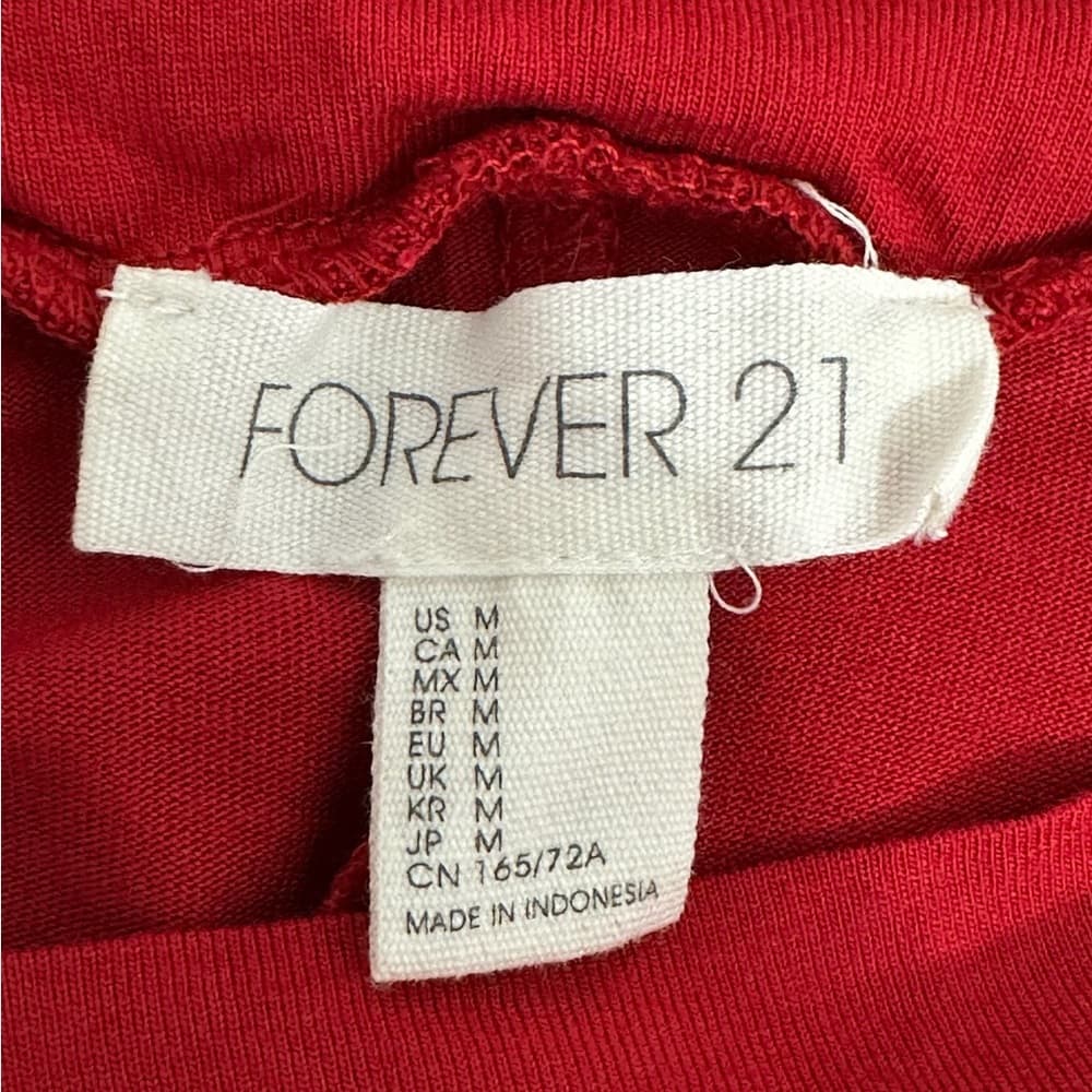 Forever 21 Red Flowy Maxi Skirt Rayon High Waist Size Medium Travel Resortwear - Thumbnail 4