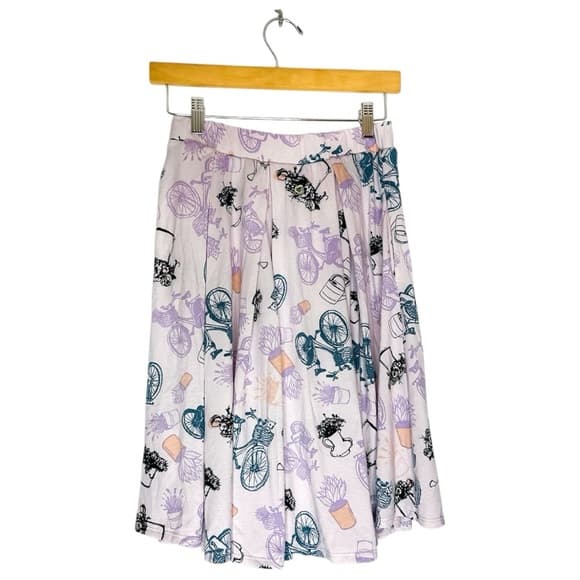 Lularoe Madison Pastel Bicycle Print Pleated Skirt Womens Small (6-8) - Thumbnail 11