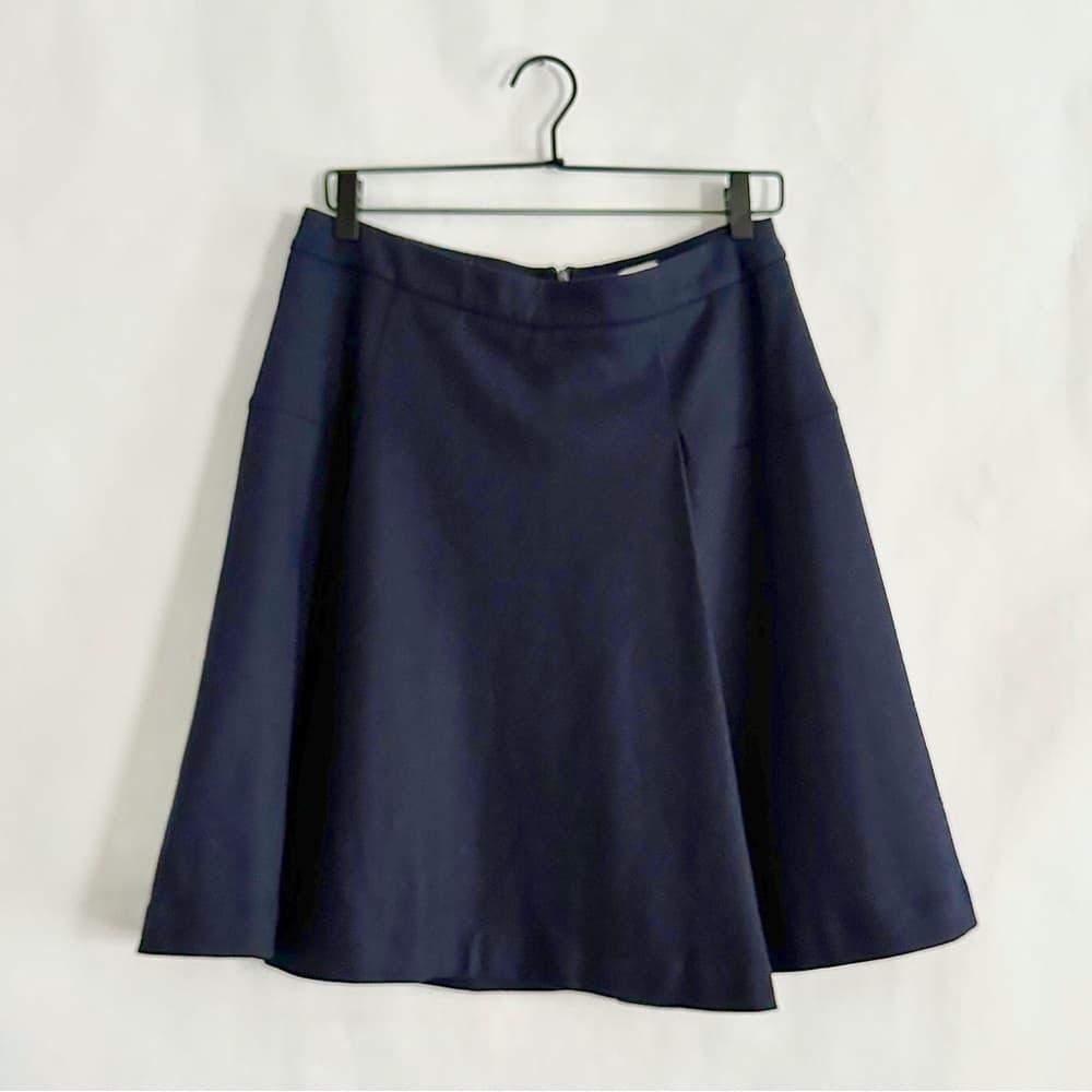 Atea Oceanie Navy Blue Flared A-Line Mini Skirt Women Size 40 / US 8 Minimalist - Thumbnail 2
