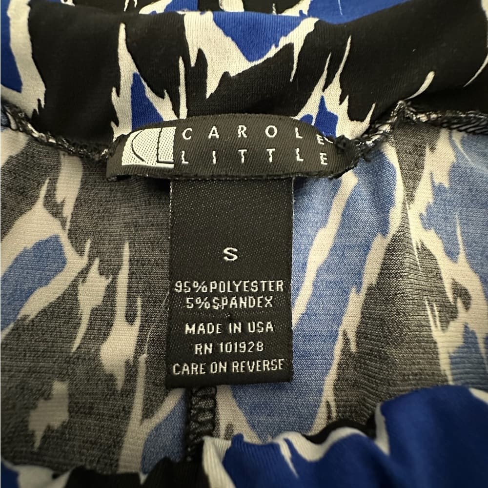 Carole Little Blue Black Ikat Maxi Skirt Size Small Bohemian Travel Graphic - Thumbnail 3