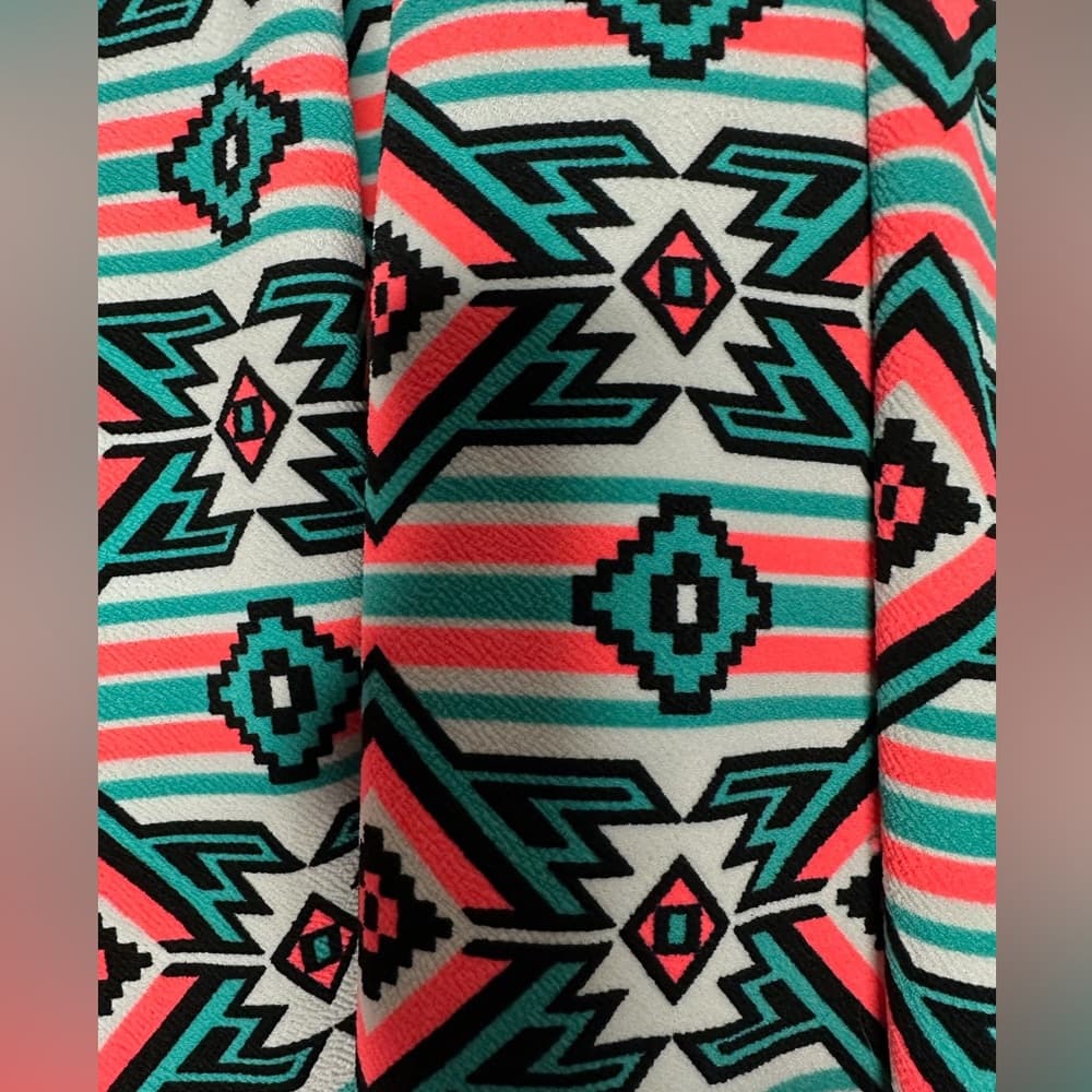 LuLaRoe Madison Geometric Bright Aztec Print A-Line Skirt Size S Coastal Cowgirl - Thumbnail 3
