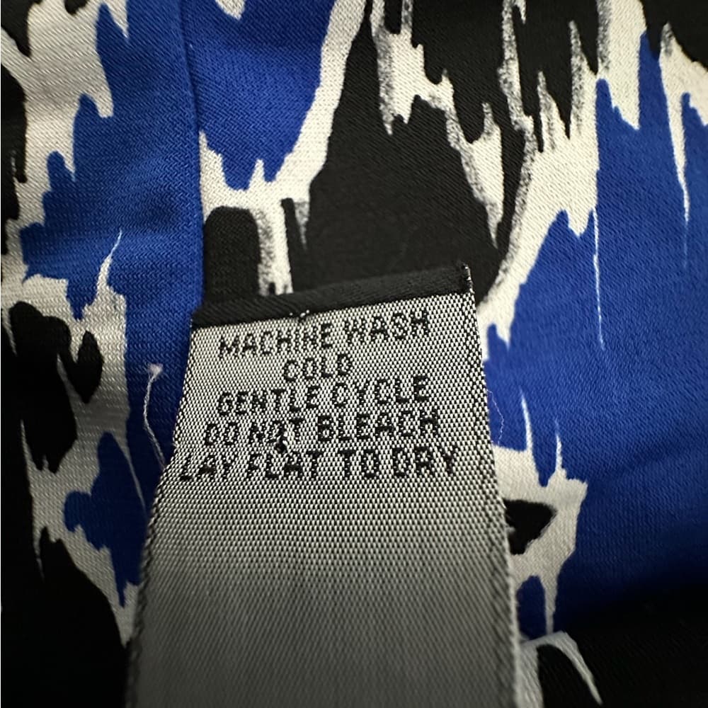 Carole Little Blue Black Ikat Maxi Skirt Size Small Bohemian Travel Graphic - Thumbnail 4