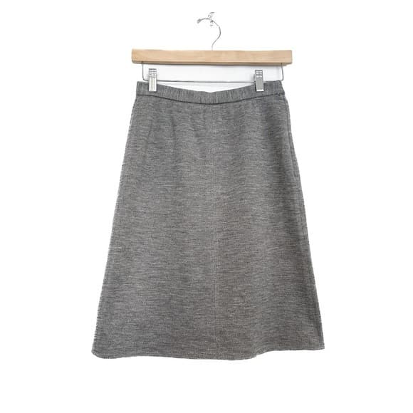 Sonia Rykiel A-line Wool Grey Skirt Slit Back Button Zip Closure Luxury Size 42 - Thumbnail 15