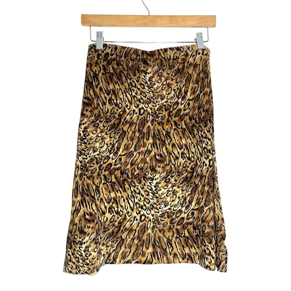 DUÉ per DUÉ Collection Leopard Animal Print A Line Skirt Size Small Office - Thumbnail 4