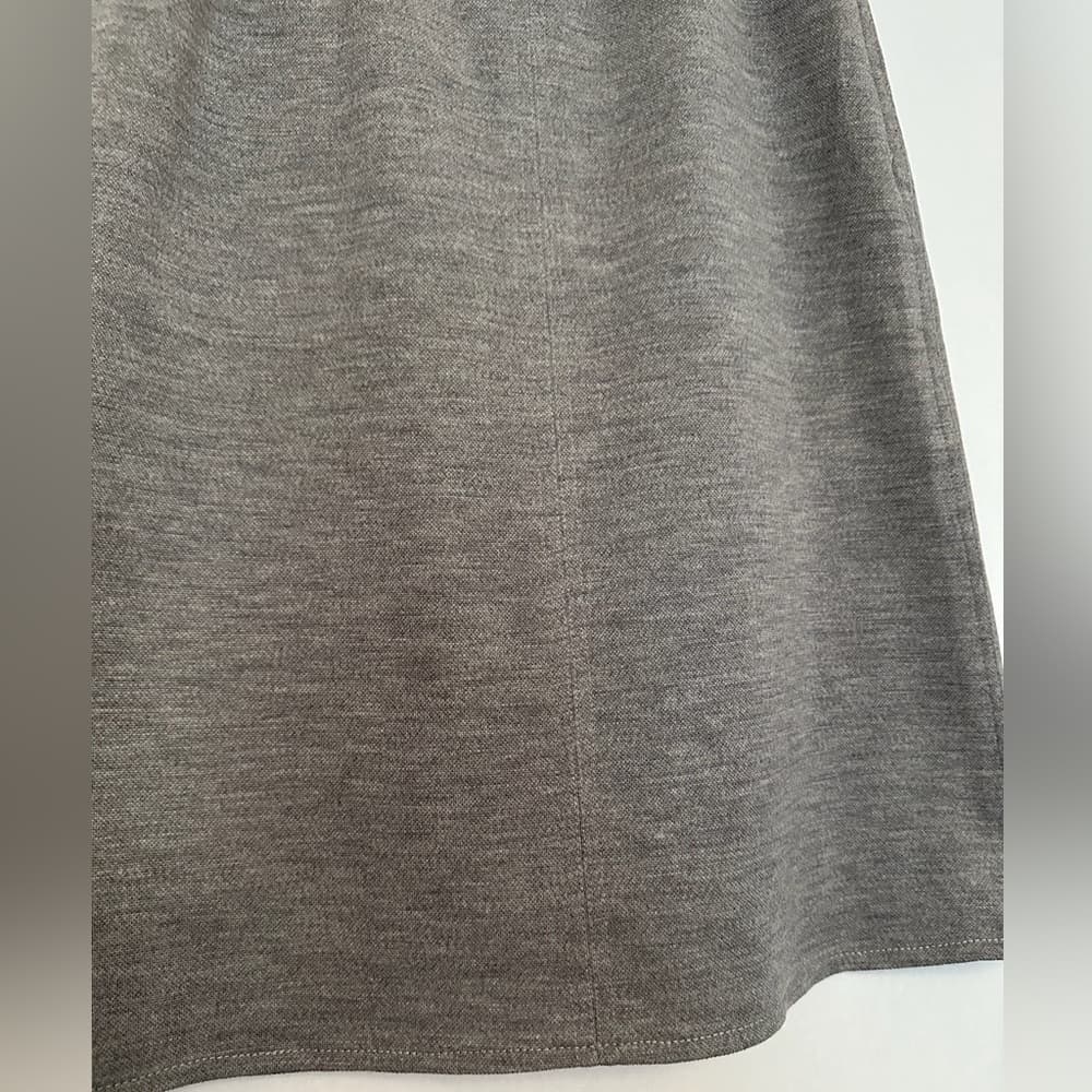 Sonia Rykiel A-line Wool Grey Skirt Slit Back Button Zip Closure Luxury Size 42 - Thumbnail 3