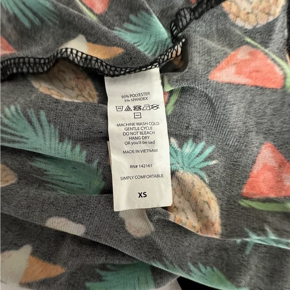 Lularoe Tropical Summer Vacation Pineapple Watermelon Black Multi Maxi Skirt XS - Thumbnail 5