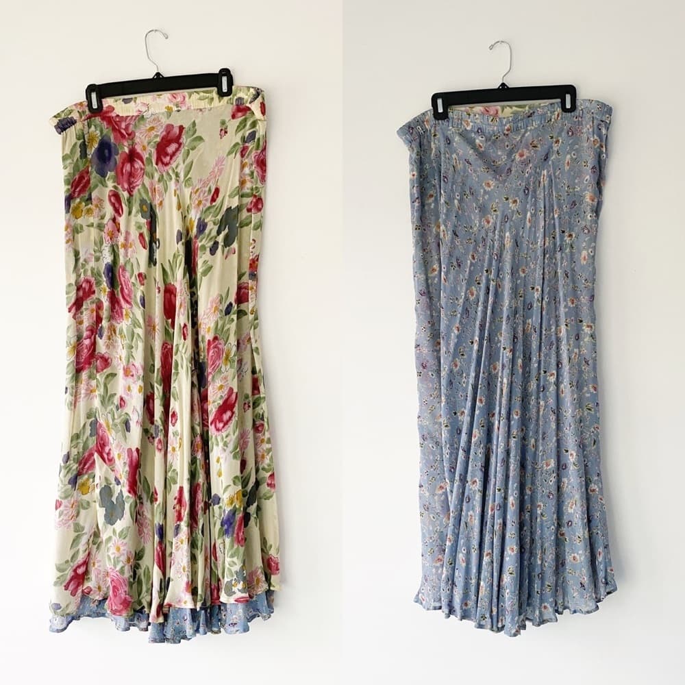 Modest Floral Vintage Reversible Cottagecore Maxi Skirt - see listing about size