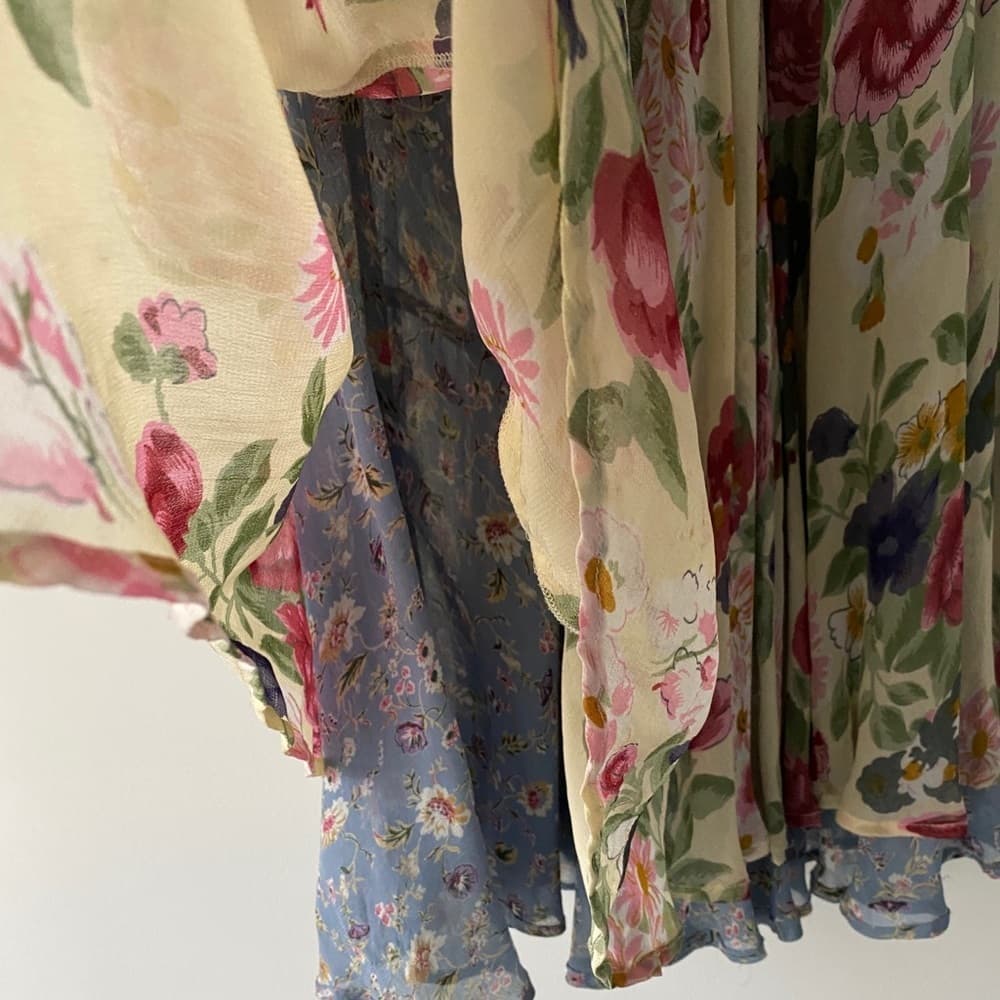 Modest Floral Vintage Reversible Cottagecore Maxi Skirt - see listing about size - Thumbnail 3