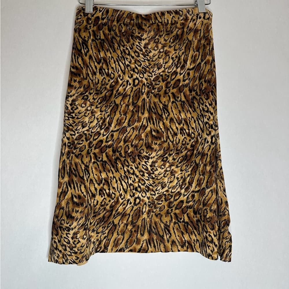 DUÉ per DUÉ Collection Leopard Animal Print A Line Skirt Size Small Office - Thumbnail 2