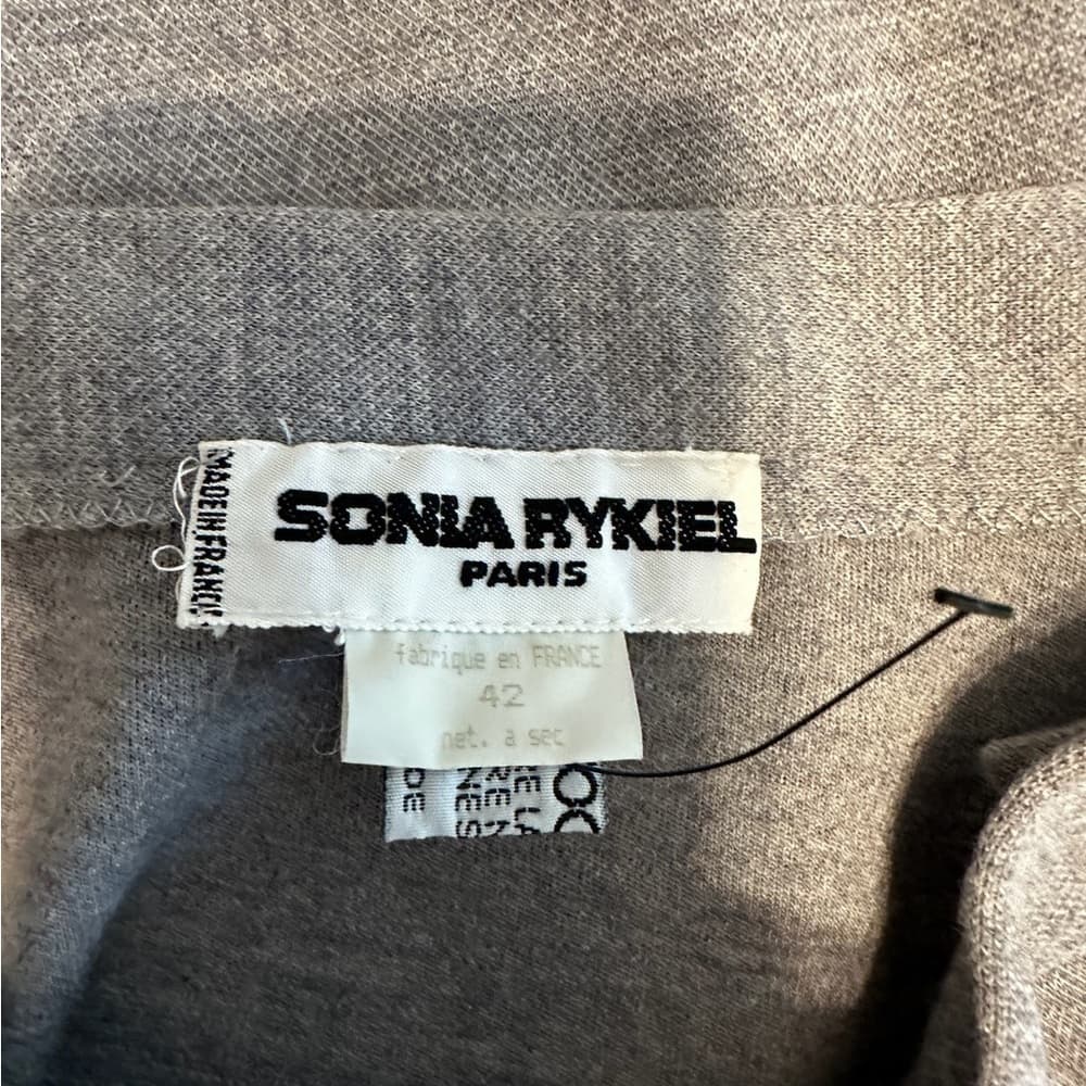 Sonia Rykiel A-line Wool Grey Skirt Slit Back Button Zip Closure Luxury Size 42 - Thumbnail 7