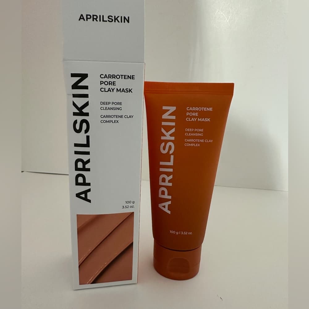 NIB AprilSkin Carrotene Pore Clay Mask 100g Deep Cleansing Korean Skincare - Thumbnail 7