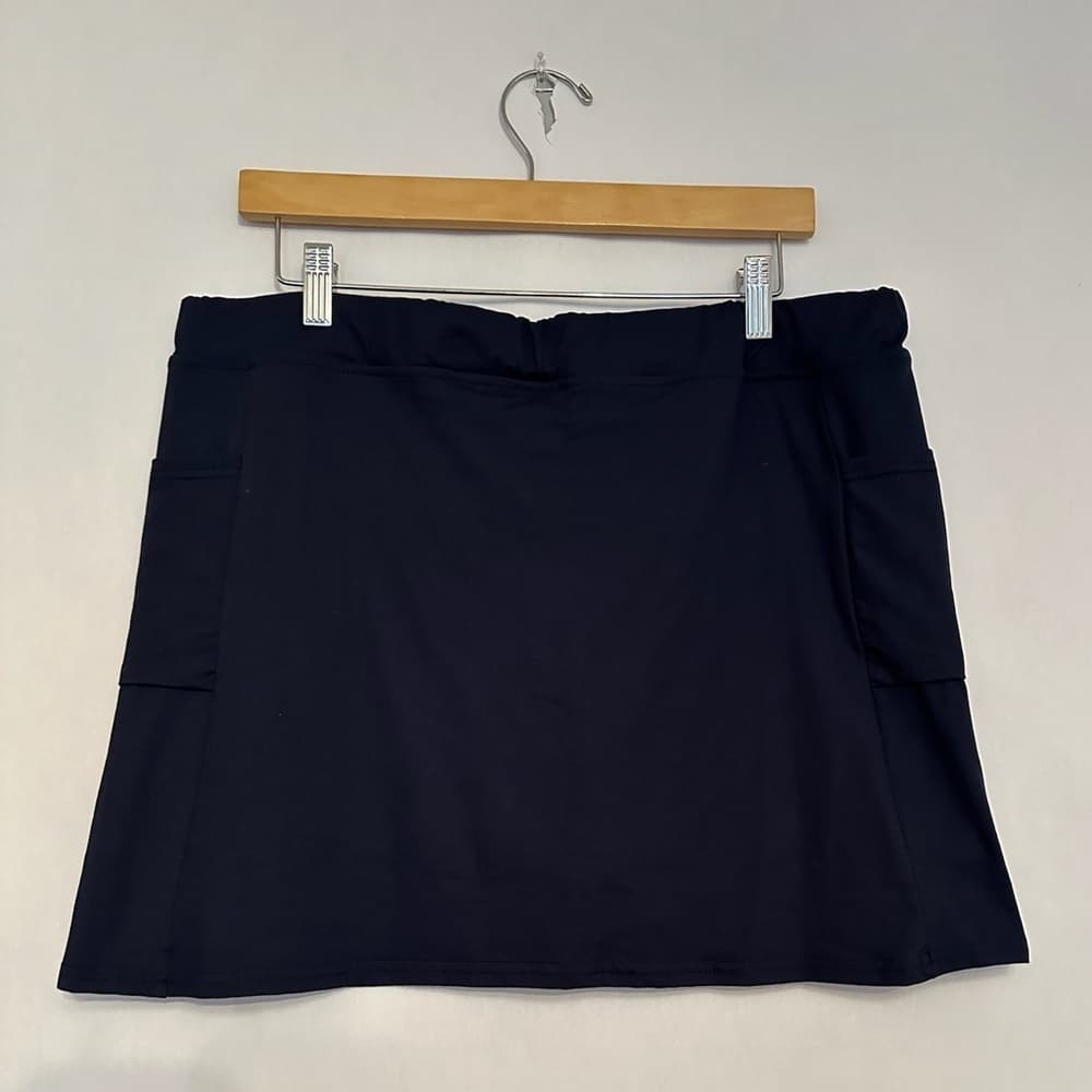 NEW Navy Athletic Skort Built In Shorts Active Casual Skirt 4XL Tennis Golf - Thumbnail 2