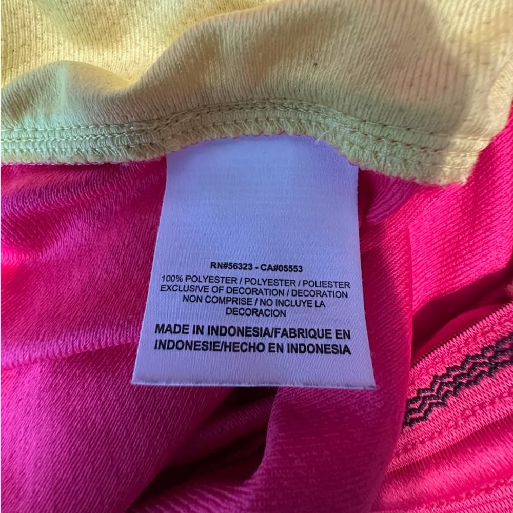 Nike Dri-Fit Neon Pink Yellow Running Shorts Womens Size Large Gym Track Sport