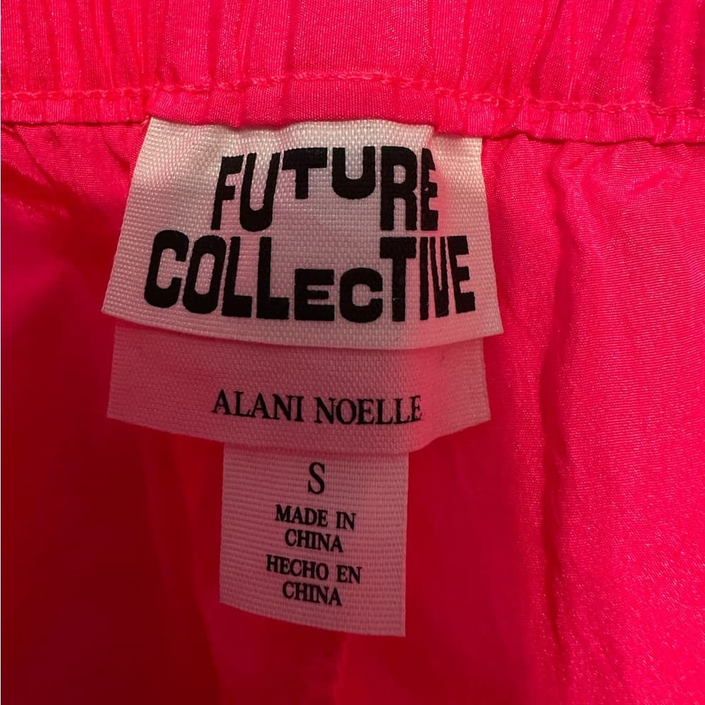 Future Collective Alani Noelle Hot Pink High Rise Nylon Running Shorts Small - Thumbnail 6