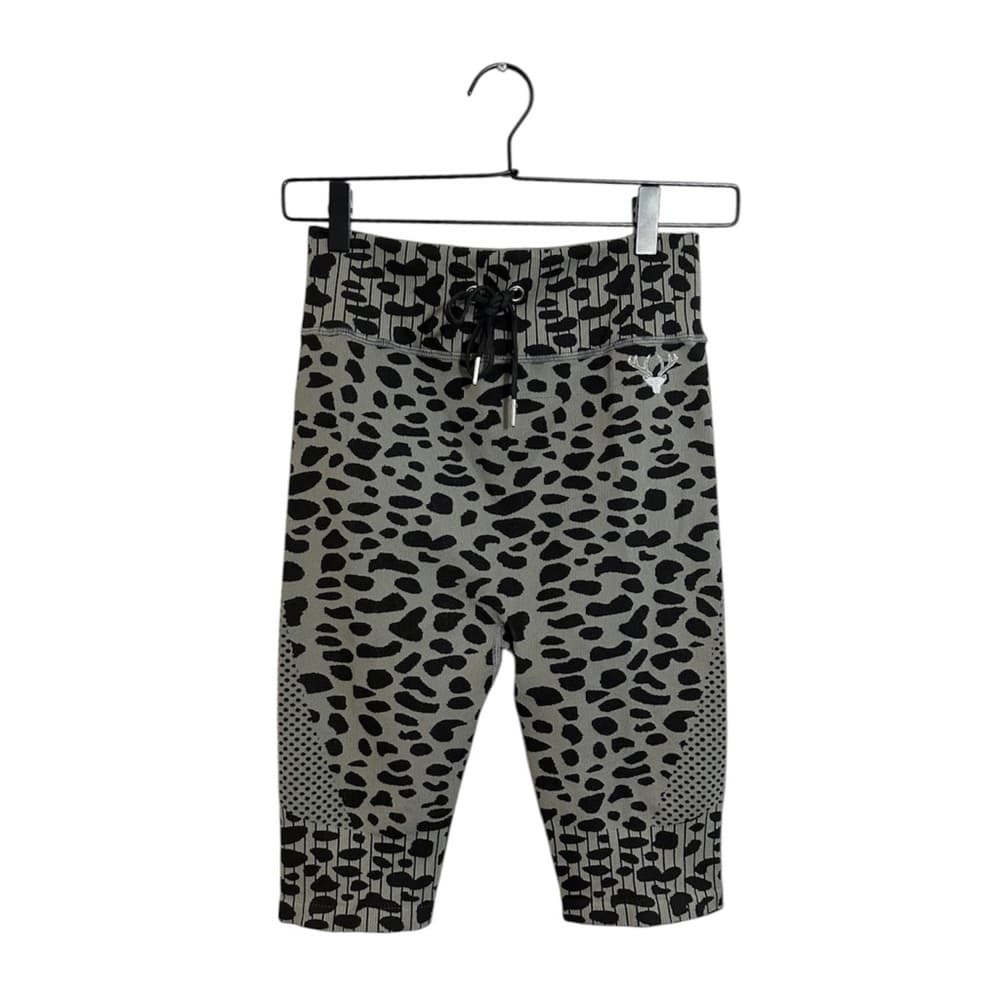 Twill Active Tie Waist Seamless Shorts Grey Leopard Print High Waist Size Large - Thumbnail 11