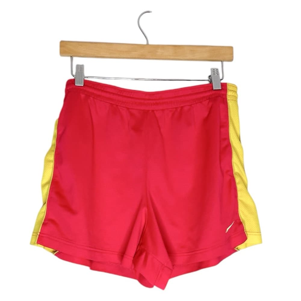 Nike Dri-Fit Neon Pink Yellow Running Shorts Womens Size Large Gym Track Sport - Thumbnail 10