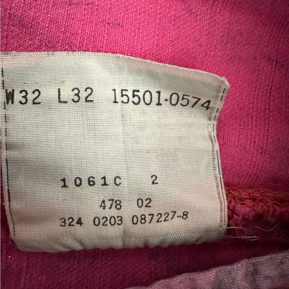 Levi’s Urban Outfitters Pink Tie Distressed Cutoff Shorts 32 High Rise Festival - Thumbnail 5