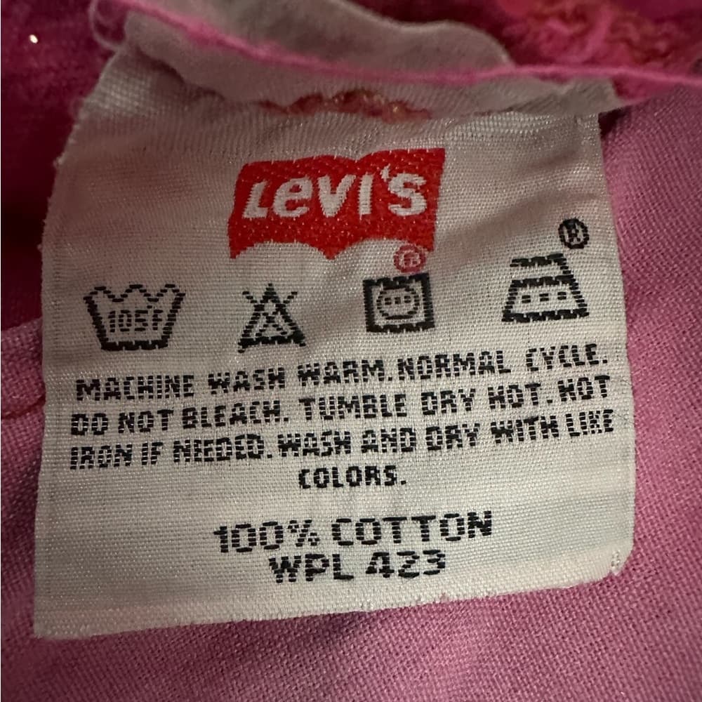 Levi’s Urban Outfitters Pink Tie Distressed Cutoff Shorts 32 High Rise Festival - Thumbnail 6