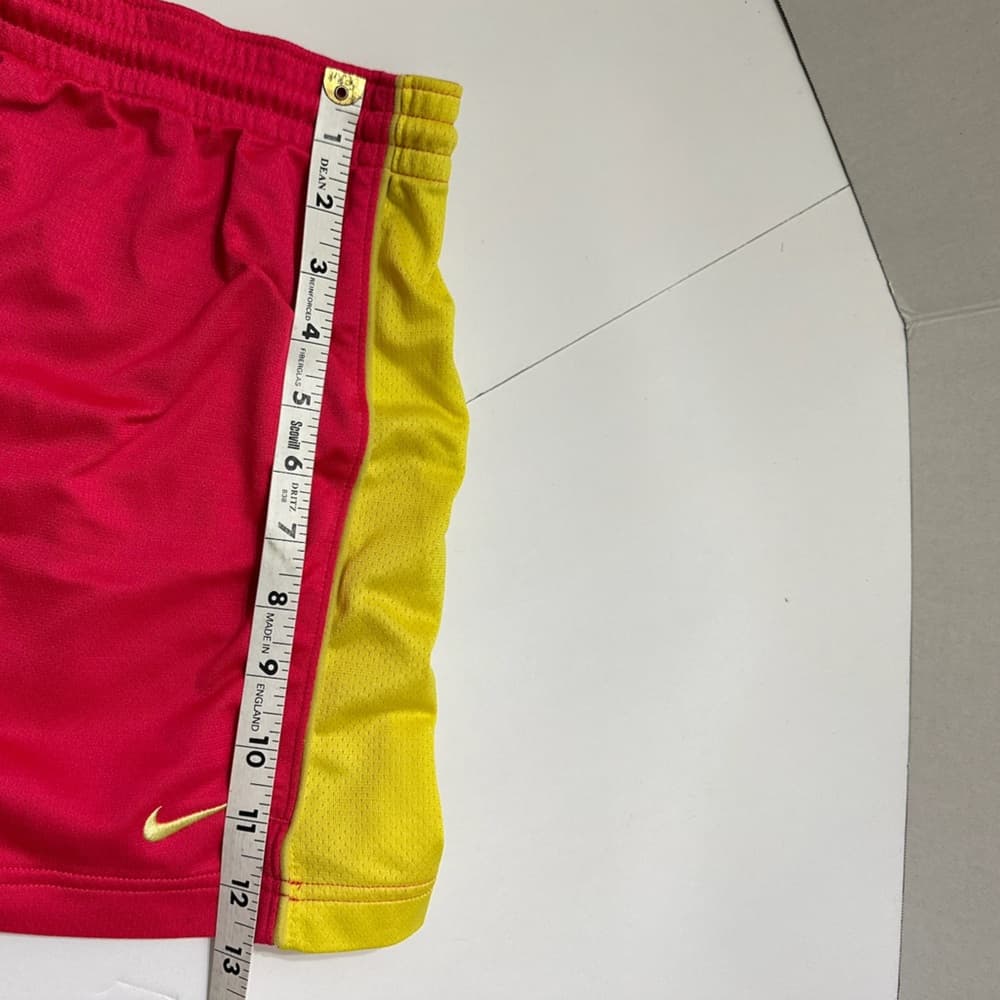 Nike Dri-Fit Neon Pink Yellow Running Shorts Womens Size Large Gym Track Sport - Thumbnail 8