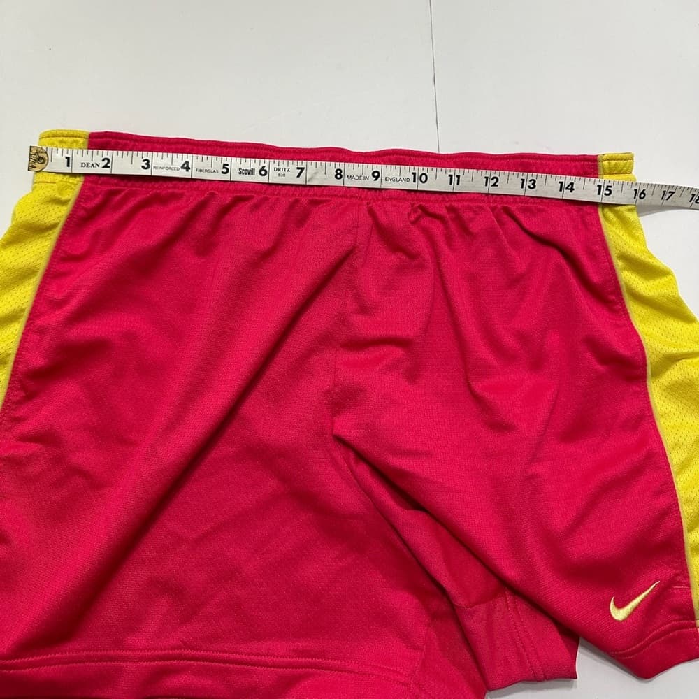 Nike Dri-Fit Neon Pink Yellow Running Shorts Womens Size Large Gym Track Sport - Thumbnail 9