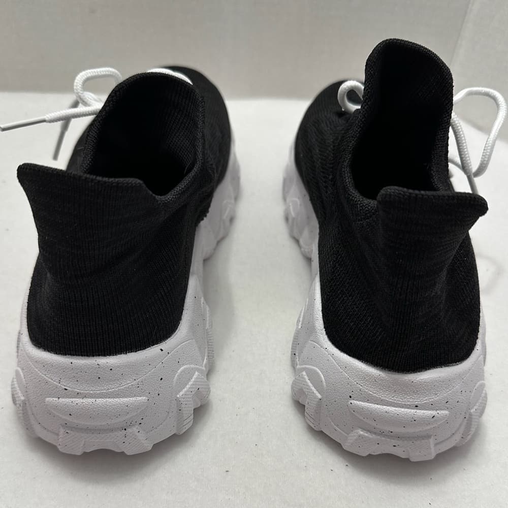 Black Mesh Breathable Casual Lightweight Sneakers w White Speckled Soles Size 9 - Thumbnail 10