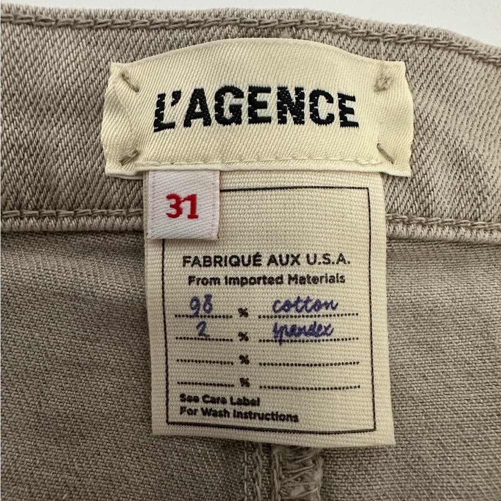 NWT L’AGENCE Audrey Mid-Rise Raw Hem Cut-Off Shorts Size 31 Biscuit Neutral - Thumbnail 7